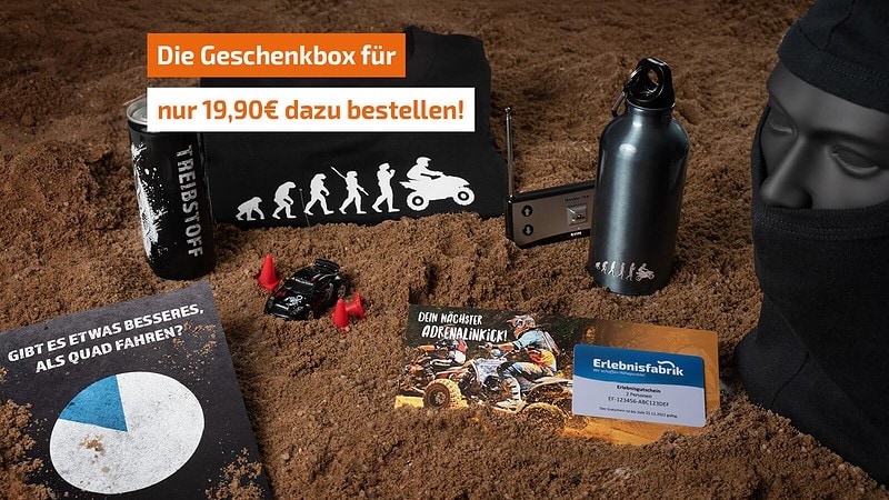 Geschenkbox für Quad Erlebnisse - inhalt wird vorstellt