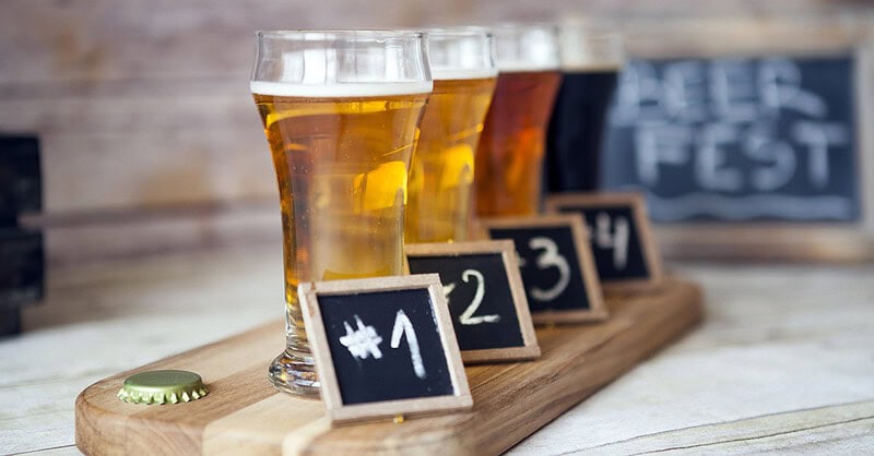 Biere bei der Bierverkostung in Leipzig