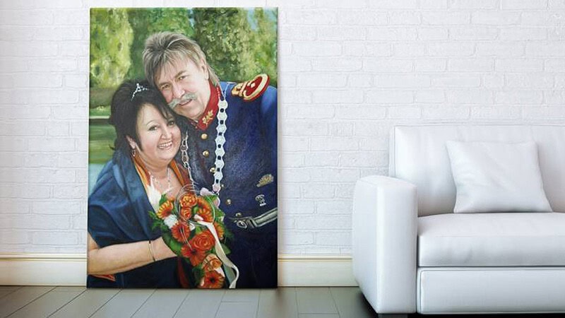 Gemälde von einem Ehepaar als Foto malen lassen