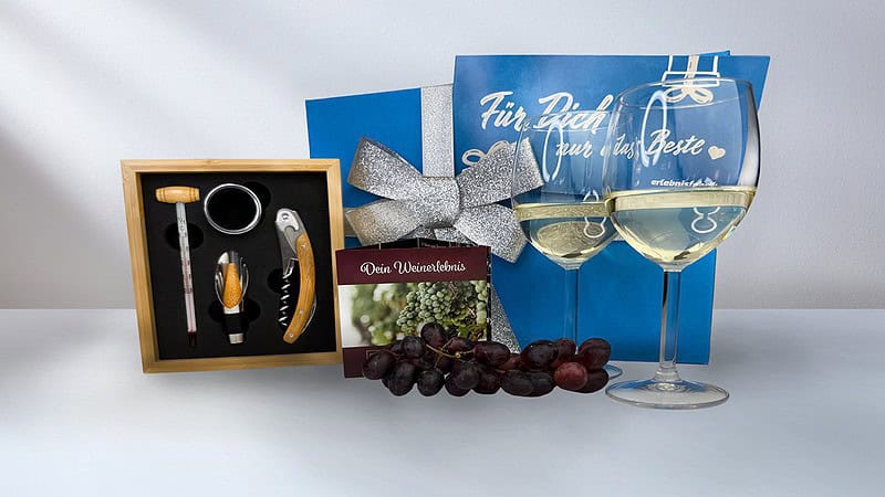 Geschenkbox für Weinerlebnisse der Erlebnisfabrik