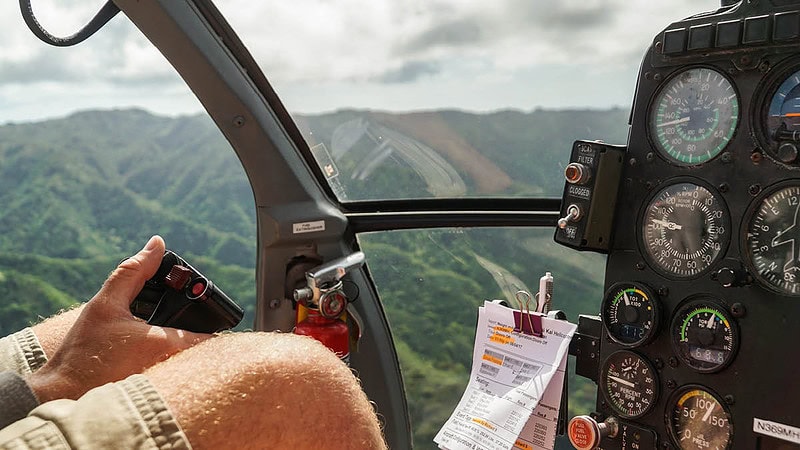 Ausblick aus dem helicopter