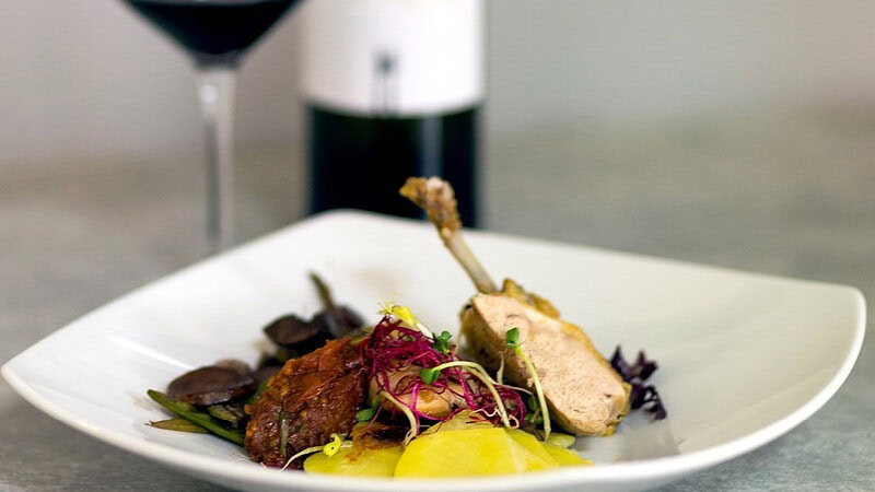 Schön angerichtetes Gerichts vom Kochkurs in Dresden