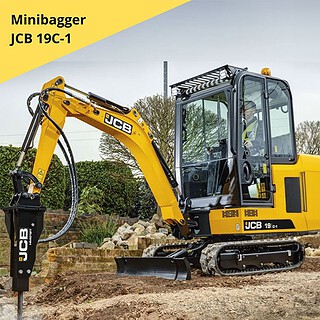 Der Minibagger steht auf einer Baustelle bereit für den Einsatz. - Minibagger selber fahren in Wuppertal