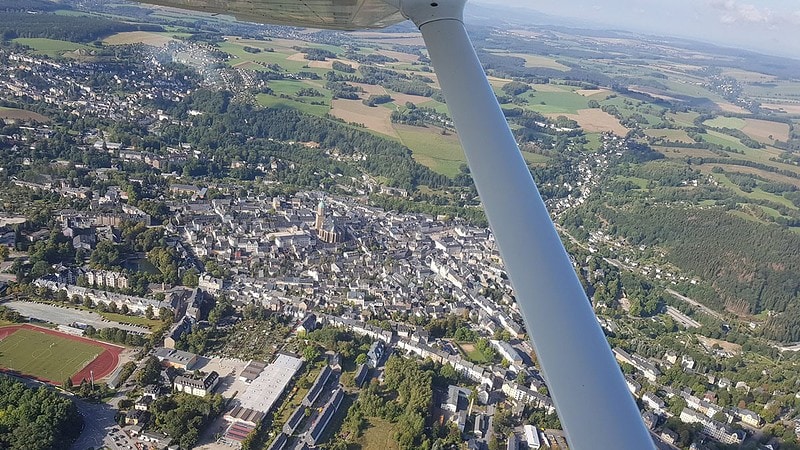 Rundflug über Chemnitz Blick auf Chemnitz