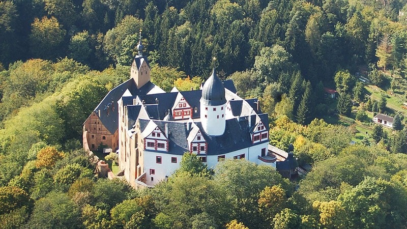 Rundflug über Chemnitz Ansicht des Schlosses vom Flugzeug aus