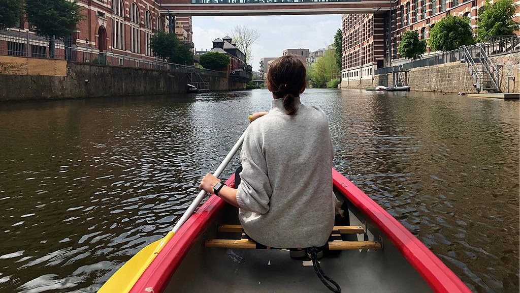 Stadthafen_Leipzig17.jpg Ansicht beim Fahren in einem Kanu in Leipzig