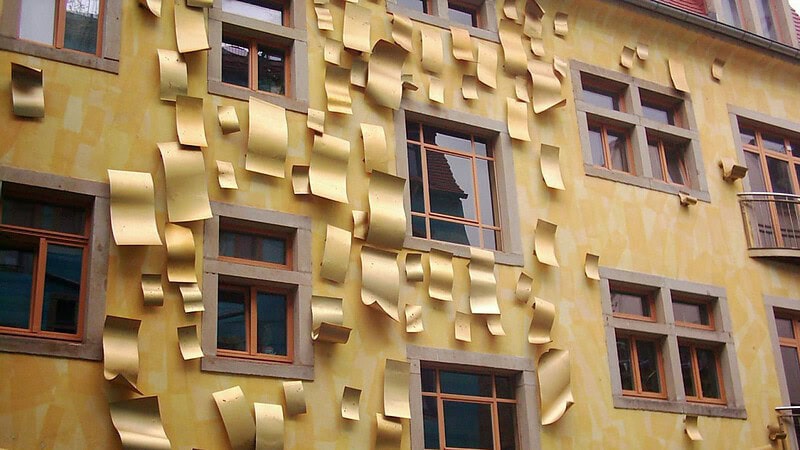 künstlerische Fassade Dresden Neustadt Rundgang Kühles Blondes