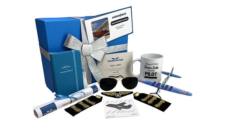 Inhalte der Geschenkbox Flugsimulator & Pilot Erlebnisse