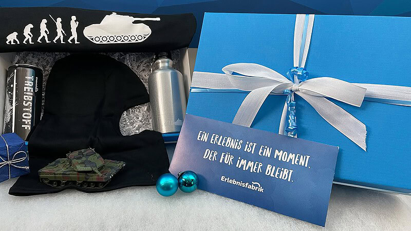 Ansicht der Geschenkbox Panzer der Erlebnisfabrik