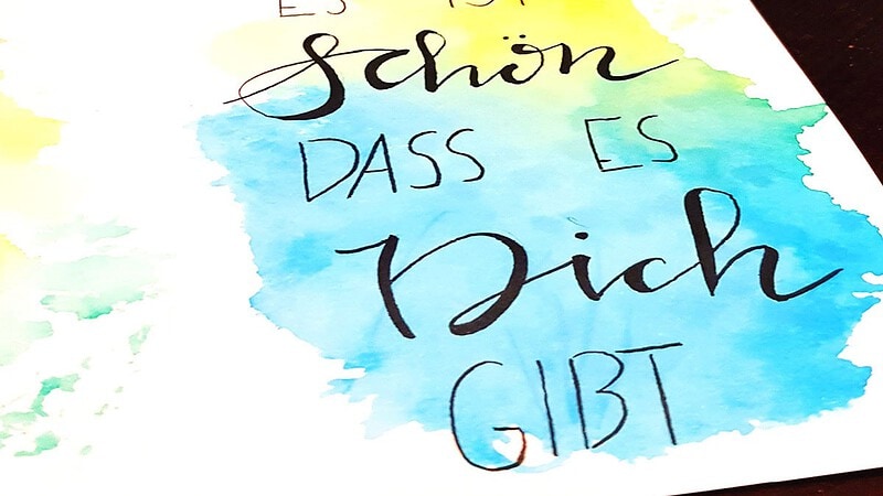 handlettering Workshop - Karte schön dass es dich gibt