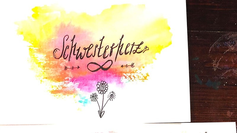 handlettering Workshop - Karte mit Schwesterkerz, weiß und gelb
