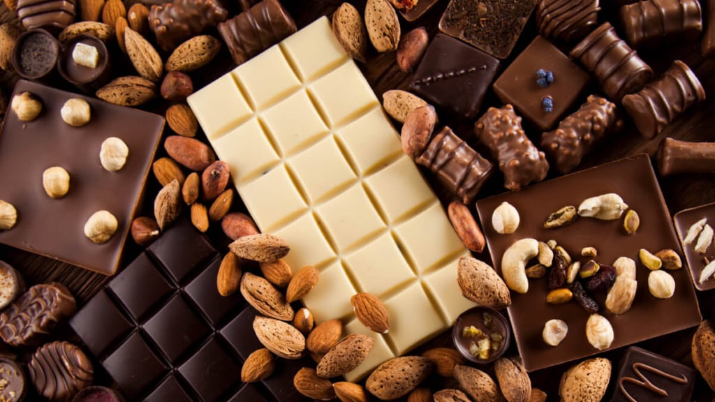 schokoladen-verkostung-online (1) Zusammensetzung mit allen Arten von Schokolade