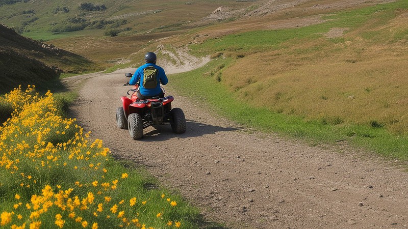 Ein Quadfahrer im Bergischen Land