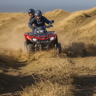 Quadtour-BayerischerWald-2-auf-einem-Quad Zwei Personen auf einem Quad Offroad
