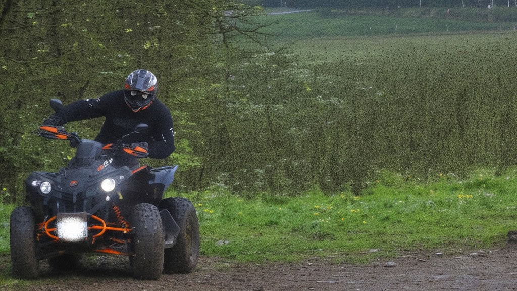 Quadtour-Nordeifel-Fahrt in der Kurve Offroad Quadfahrer in der Kurve