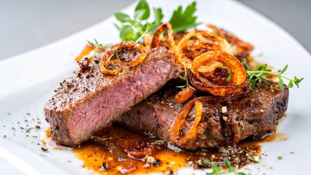 gourmet-steak Ein köstliches Fleischgericht beim Kochkurs in Dresden.